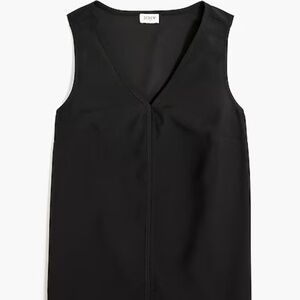 J. Crew Factory Sleeveless V-Neck Crepe Shell - Black, L - NWOT